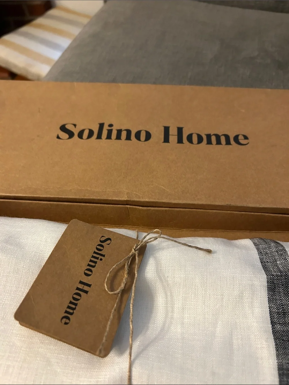 Solino Home Black French  Striped Table Runner 120 Inches Long - 14 x 120